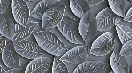 Abstract Decorative 3D Leaves Pattern Background in Seamless Design