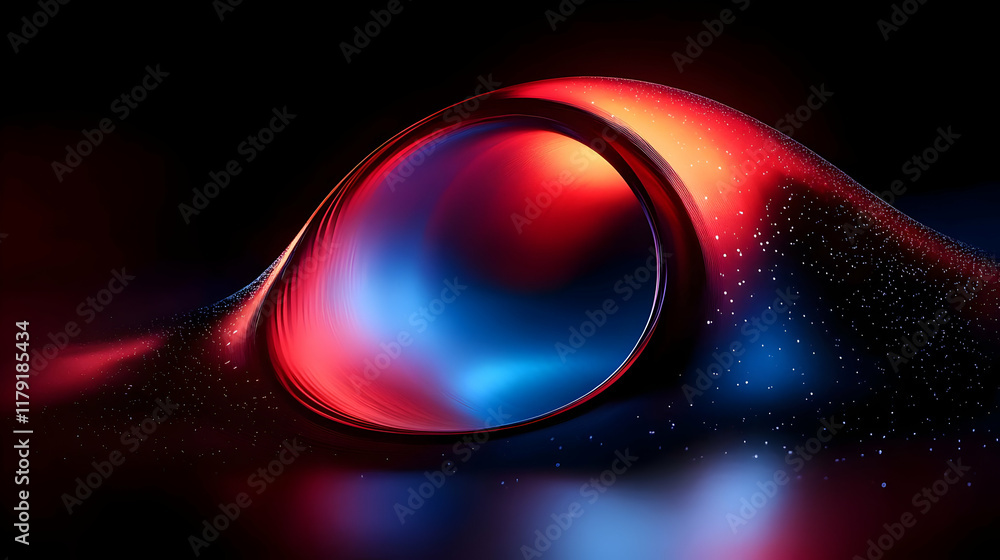 Aufkleber abstract 3d rendered image showing a swirling vortex of red and blue light, dynamically illuminated