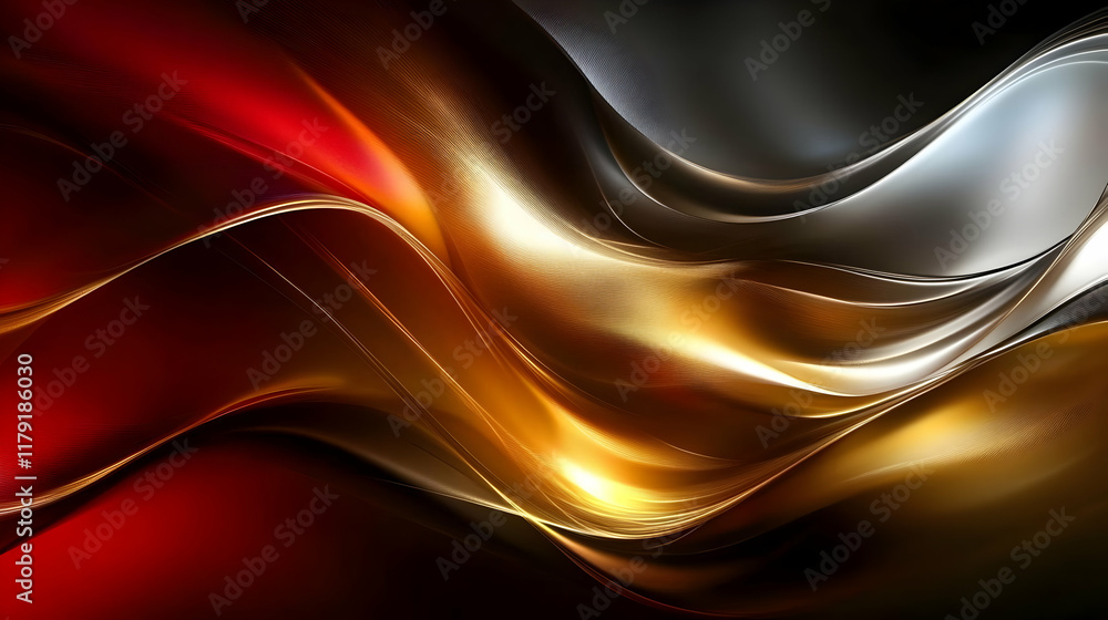 Poster abstract background flows with elegant waves and light effect creatively