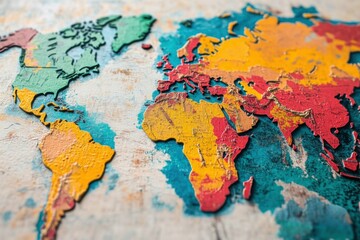 Detailed political map of world, clean and informative design with vibrant colors