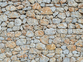 Grobe Mauer oder Wand aus Natursteinen als Hintergrund