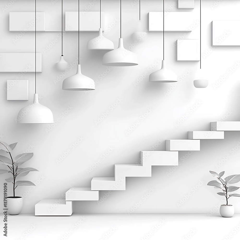 Aufkleber elegant white backdrop highlighting an incline financial data visualization symbolizing steady econo