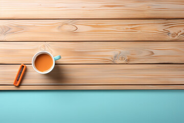 Gorgeous Office Workspace with Laptop Coffee and Documents