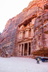 Petra, Jordan : The archaeological treasury in the city of Petra, the capital of the Nabataean state (one of the Seven Wonders of the World) Life of ancient Arabs - UNESCO site