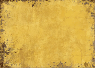 A textured background featuring a weathered yellow surface with rough edges and subtle stains.