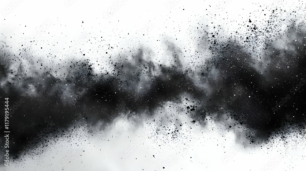 Aufkleber Abstract Black and White Particle Dispersion Creates a Dynamic Visual Effect