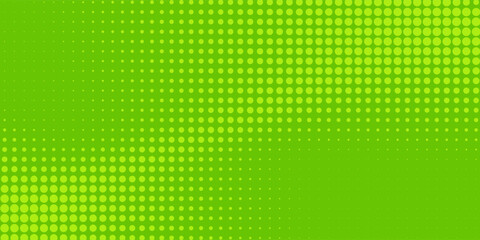 Dots halftone green color pattern gradient texture with technology digital background. Dots pop art comics with nature graphic design.
