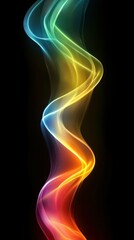 Obraz premium Abstract glowing wave resembling a vibrant data flow, futuristic depiction, isolated with a clean gradient background for clarity and artistic rendering.