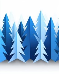 Obraz premium Abstract Blue Forest Landscape with Stylized Tree Shapes