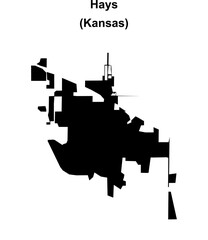 Hays (Kansas) blank outline map