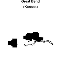 Great Bend (Kansas) blank outline map