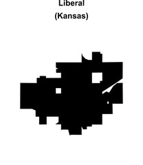 Liberal (Kansas) blank outline map