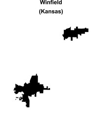 Obraz premium Winfield (Kansas) blank outline map