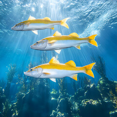 Naklejka premium Underwater Fish Illustration