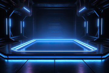 Fantastic A room with a blue and black light that says quot