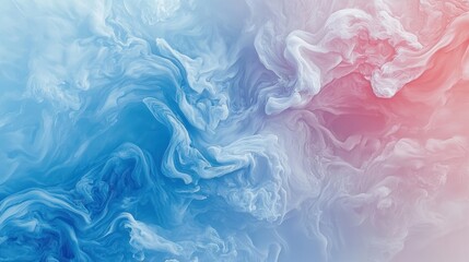 Abstract Swirls of Blue and Pink Ink: A Serene and Dreamlike Art Piece