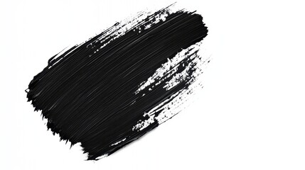 Abstract black paint stroke on white background, ideal for design projects and artistic expression.