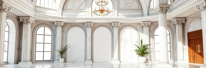Obraz premium Natural white marble texture with intricate veining and smooth surface, natural, architecture