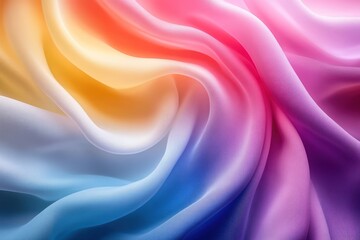Obraz premium Rainbow Silk Fabric Swirls: A Symphony of Colors