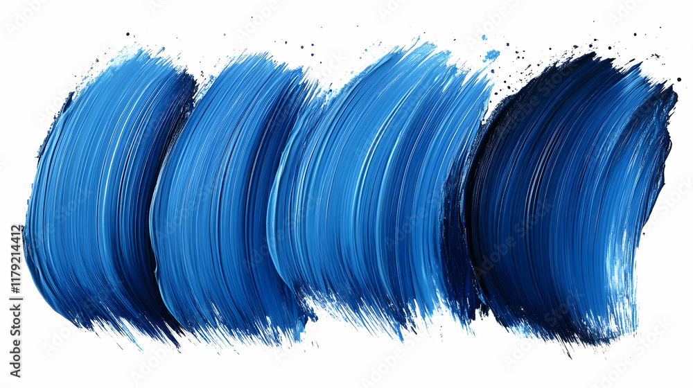 Poster blue paint strokes create a dynamic abstract background with texture and movement