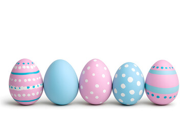 Fototapeta premium Colorful easter eggs collection isolated on white background