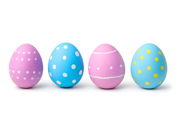 Fototapeta premium Colorful easter eggs collection isolated on white background