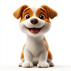Obraz premium Cheerful Animated Dog Character With Bright Eyes and Fluffy Fur