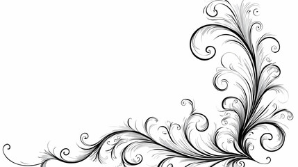 Elegant Flourishes Frame a Blank Canvas with Delicate Swirls and Tendrils Gracefully