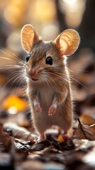 Adorable baby mouse closeup in nature high resolution hd picture