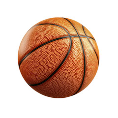 Fototapeta premium Isolated Orange Basketball for Sports and Marketing Use on Transparent Background
