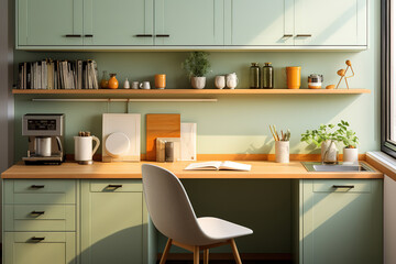 Fototapeta premium Superb A sleek and modern bright kitchen with minimalist style