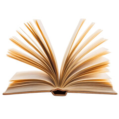 Open Book with Blank Pages for Note Taking and Sketching on Transparent Background