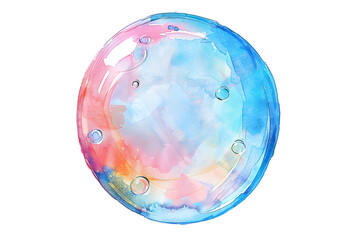 Soap bubble watercolor cut out isolated on white