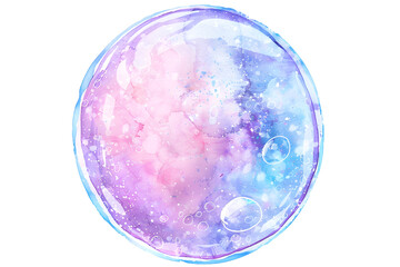 Soap bubble watercolor cut out isolated on white