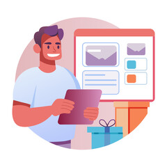 Order checker illustration in flat style 

