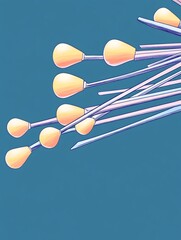 Vibrant Digital Illustration: Abstract Lightbulb Cluster on Teal Background. AI Generated