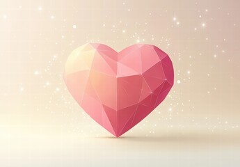 Valentine's Day poster design template. The word "love" written in bold letters at the center of the design, surrounded by subtle stars and sparkles. poster with a heart shape and stars