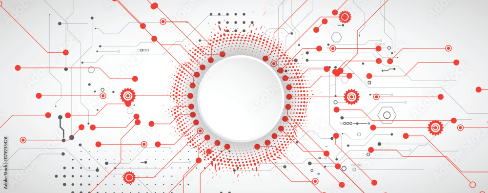 Aufkleber Abstract structure circuit computer  technology business and science background. Vector art.