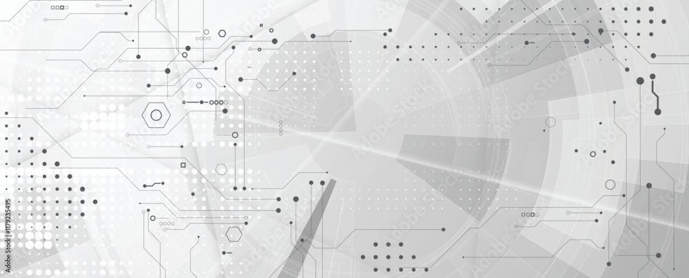 Leinwandbilder Abstract structure circuit computer  technology business and science background. Vector art.