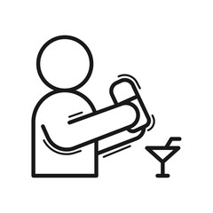 Bartender Icon. Job profession. Shake drink.