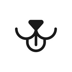 Dog mouth line icon with tongue out.