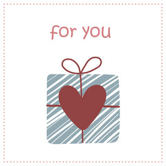 valentine card with hearts. for you