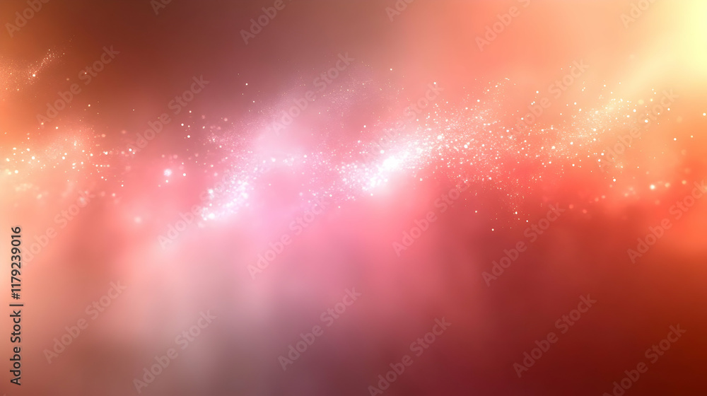 Poster abstract background with glittering particles flowing gracefully across a soft gradient