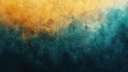 Obraz premium Grainy gradient from golden to teal texture