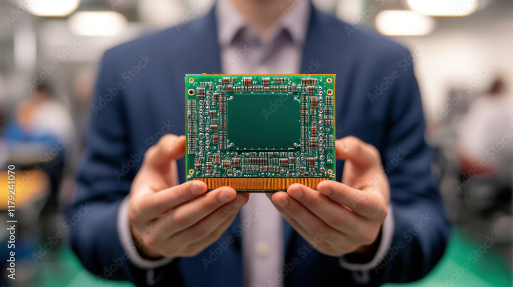 Aufkleber expert showcasing compact quantum computer prototype in lab setting, highlighting advanced technolog