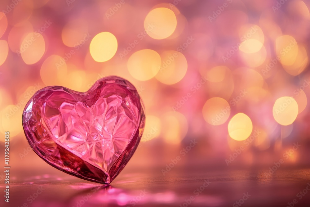Aufkleber heart on a colorful sparkling and shiny abstract background.
