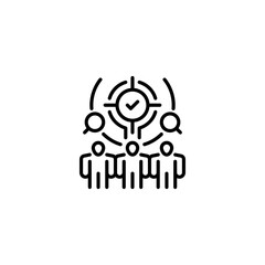 Focus Group line icon. Universal creative premium symbol. Vector sign icon logo template. Vector illustration