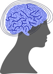 human head with brain