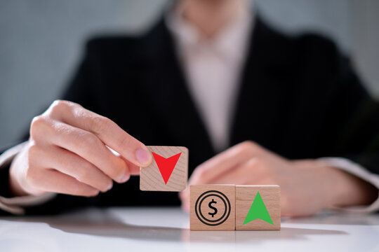 Decrease tax income revenue debt price reduction business investment economy finance concept