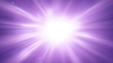Naklejka premium Ethereal Light Burst with Subtle Purple Hues Illuminating the Cosmic Background in a Starry Universe